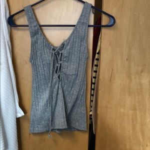 Urban outfitters grey lace up tank top